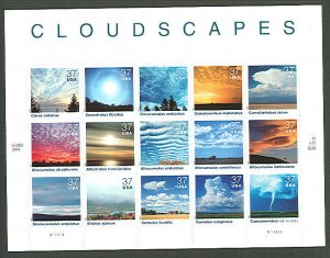 US #3878 Cloudscapes, Sheet of 15