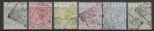 Cyprus 19-24  1882   set 6  fine used