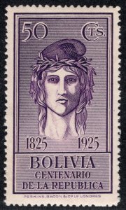 Bolivia 156 MH 1925 50c dp violet