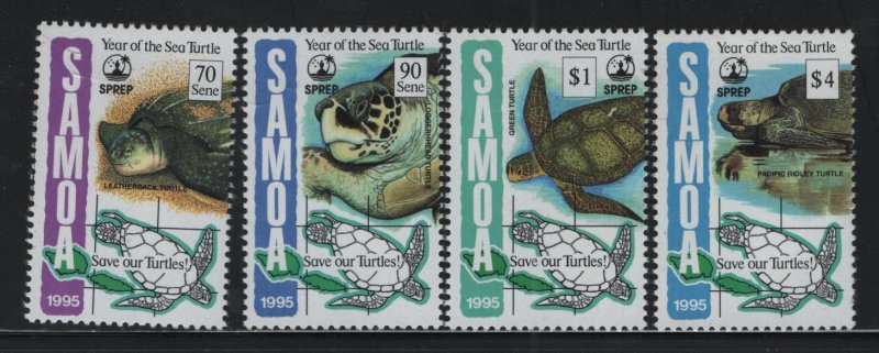 SAMOA, 895-898, MNH, 1995, YEAR OF THE SEA TURTLE