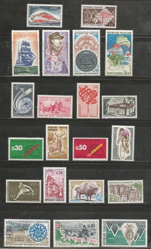 France lot MNH Stamps from 1972 & 1974 CV $12.75