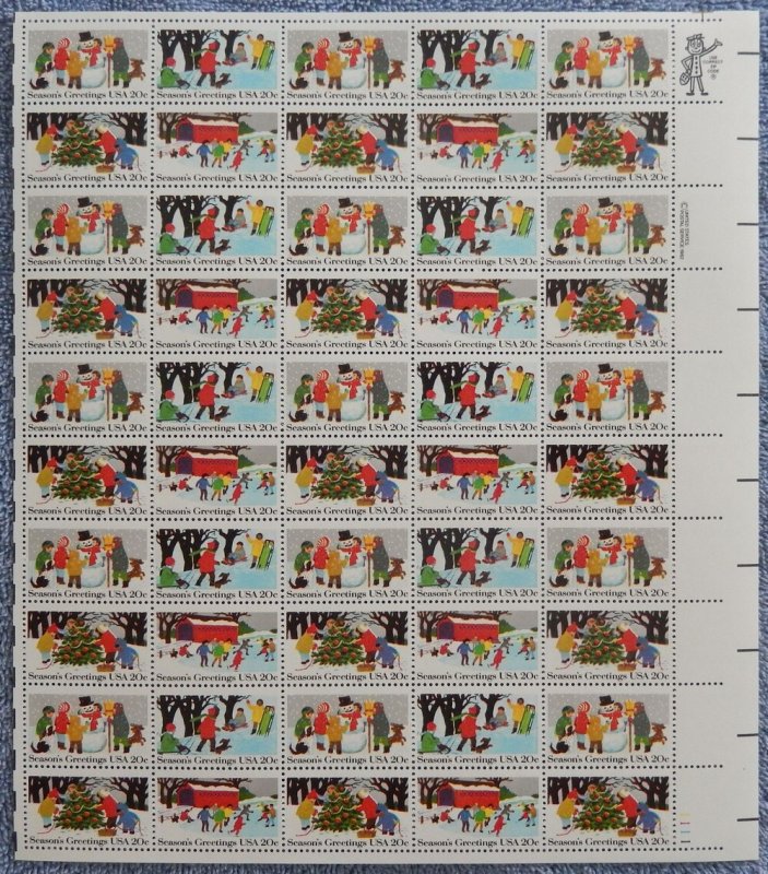 MALACK 2027 - 2030 20c Christmas Scenes, VF OG NH, F..MORE.. sheet2027-2030