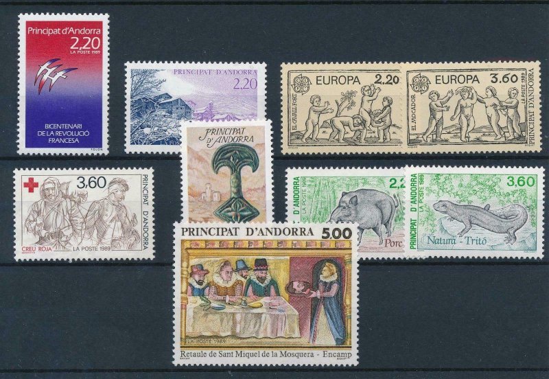 French Andorra 1989 Complete Year Set MNH