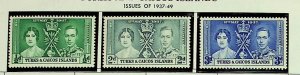 TURKS & CAICOS ISL. Sc 75-77 NH ISSUE OF 1937 - CORONATION