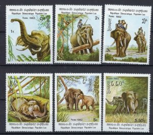 Laos 355-60 MNH 1982 Elephants (an8070)