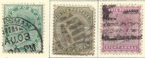 India # 36,42,44  Queen Victoria  (U) CV $4.05