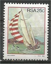 SOUTH AFRICA, 1983, MNH 25c,  Sailing Scott 620