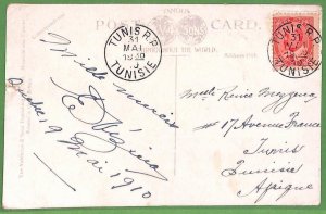 P0955 - CANADA - POSTAL HISTORY - POSTCARD to TUNISIA Cancelled on ARRIVAL 1910