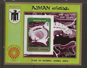 AJMAN MI BL 234B NH issue of 1971 - IMPERF SOUVENIR SHEET - OLYMPICS