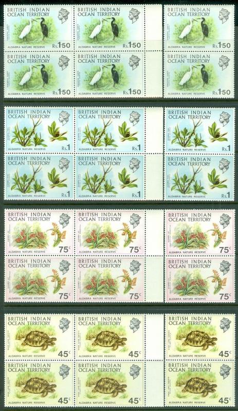 EDW1949SELL : B.I.O.T. 1971 Scott #39-42 Wildlife 6 sets VF, Mint NH. Cat $147.