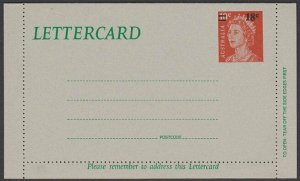 AUSTRALIA QE 18c on10c lettercard fine unused...............................Q689