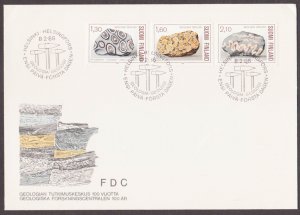 FINLAND - 1986 CENTENARY OF GEOLOGICAL SOCIETY - 3V - FDC