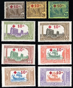 Tunisia Stamps # B3-11 MLH VF Scott Value $280.00