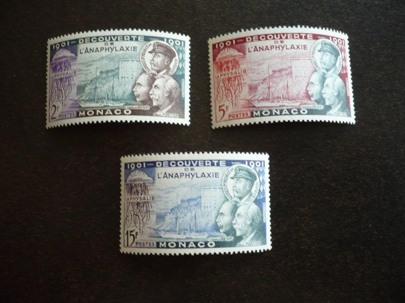 Stamps - Monaco - Scott# 303-305 - Mint Hinged Set of 3 Stamps