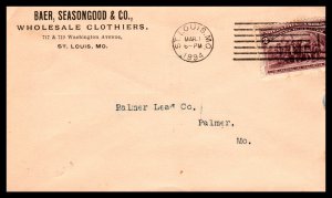 US Baer,Seasongood & Co,Wholesale Clotheirs,St Louis,MO 1894 Cover