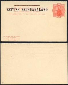 British Bechuanaland O/P on QV 1d Red Foreign Reply Postcard Mint