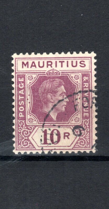 Mauritius 1943 10r Common Paper Sg 263a Fui Cds-