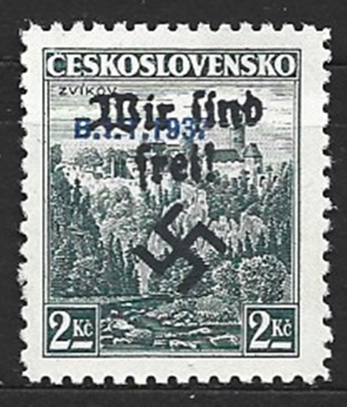 COLLECTION LOT 11903 GERMANY SUDETENLAND REICHENBURG MI#14 MNH 1938 CV+$350