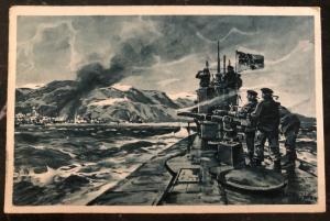 1917 Rosenheim Germany Picture Postcard Cover U Boat Submarine cannon WWI