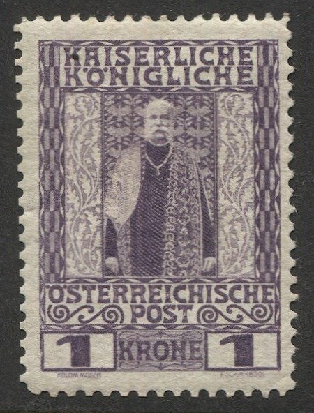 AUSTRIA 1908  Sc 124 1kr Franz Josef, F-VF, Mint VLH