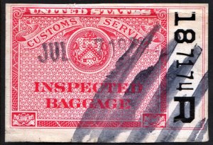 CB144a U.S. Customs Baggage Stamp (1953) Used