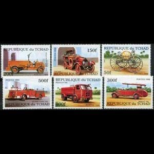 CHAD 1998 - Scott# 782-7 Fire Trucks Set of 6 NH