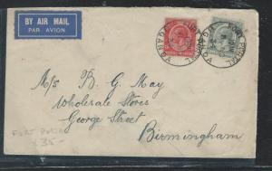 EAST AFRICA AND UGANDA (P2809B) 1934 KGV 15C+50C A/M PORT PORTAL TO ENGLAND