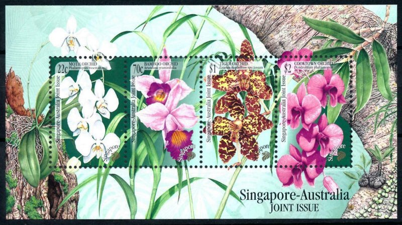 [79916] Singapore 1998 Flora Flowers Orchids Joint Issue Australia Sheet MNH