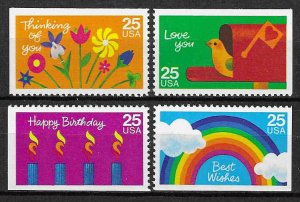 PCBstamps   US #2395-2398 Bk Sgls $1.00(4x25c)Special Occasions, MNH, (9)