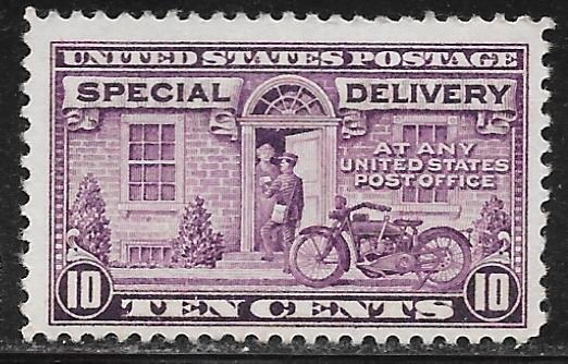 USA E15b: 10c Messenger and motorcycle, single, MNH, F-VF