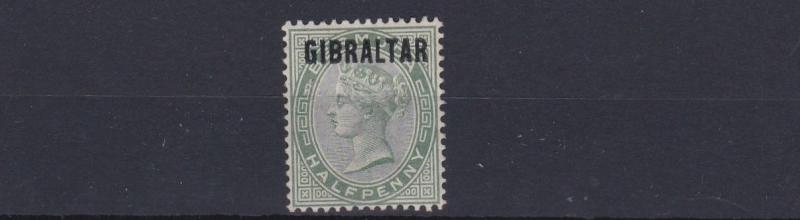 GIBRALTAR  1886  S G 1  1/2D  DULL GREEN UNUSED NO GUM 