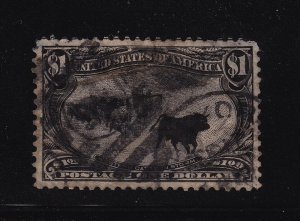 1898 Trans-Mississippi $1 black Sc 292 used single CV $700