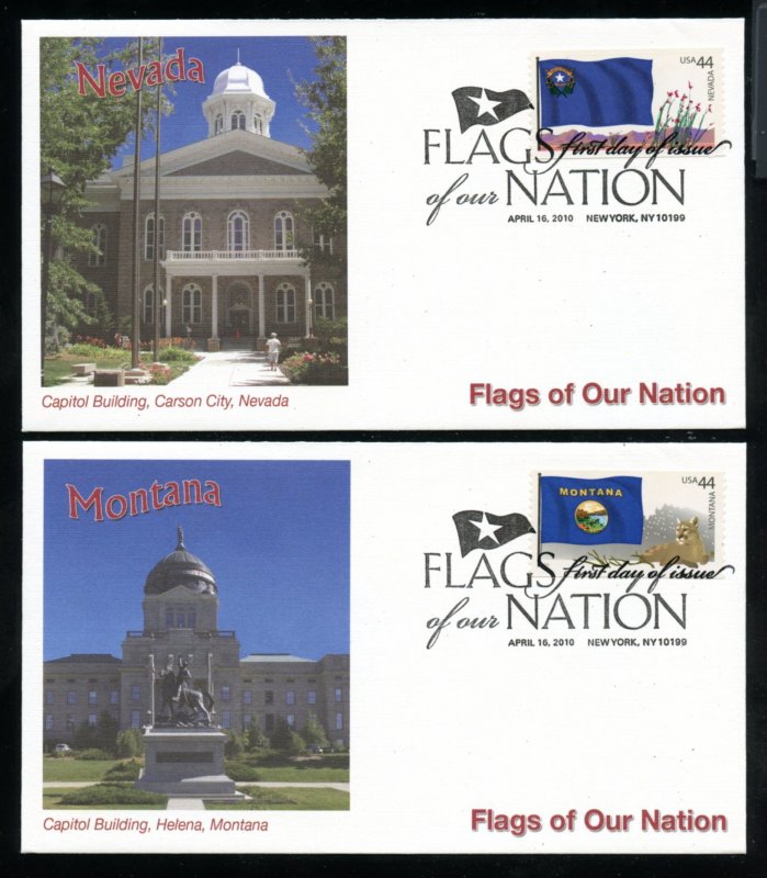 US 4303-4312 Flags of our Nation  set of 10 UA Fleetwood cachet FDC DP