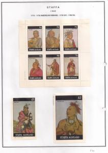 SCOTLAND - STAFFA - 1982 - American Indians #10 - Perf 6v, Souv. D/L Sheets-MLH