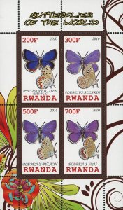 Butterfly Stamp Plebejus Pylaon Insect Souvenir Sheet of 4 Stamps MNH