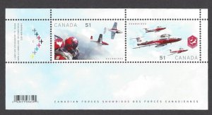 Canada #2159b MNH souvenir sheet, Canadian forces Snow Birds, issued 2006