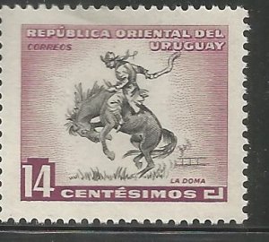 URUGUAY  614  MNH,  HORSE BREAKING