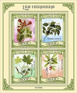 Togo 2021 MNH Plants Stamps Herbs Herbaria Nature 4v M/S