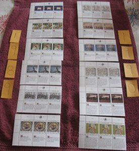 UN Human Rights Complete Set 1989-1993 MNH Inscription Blocks (all 3 offices)