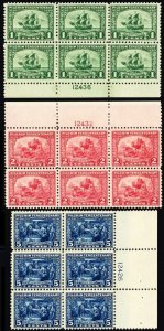 548-50, Mint Set of Three Plate Blocks CV $635 - Stuart Katz