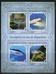 GUINEA 2017 ENDANGERED SPECIES  SHEET MINT NH