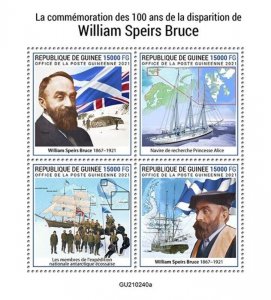 Guinea - 2021 Scientist William Speirs Bruce - 4 Stamp Sheet - GU210240a