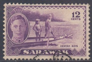 Sarawak Scott 187 - SG178, 1950 George VI 12c used