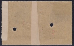 CHILE 1878-99 COLUMBUS Sc 36 TOP VALUE PAIR OVPTD SPECIMEN HINGED MINT