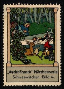 Vintage Germany Poster Stamp Aecht Franck Fairy Tale Series Snow White Pic 4