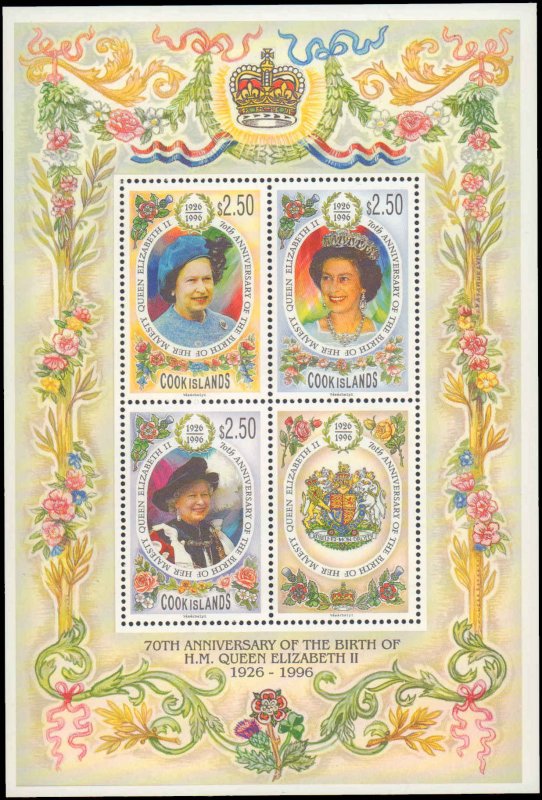 Cook Islands #1209-1212, Complete Set(4), 1996, Royalty, Never Hinged