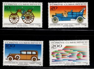 TURKEY Scott 2358-2361 MNH**  1986 Automobile stamp set