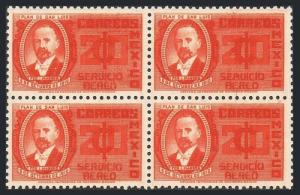 Mexico C76 block/4,MNH.Michel 727. Plan of San Luis,25,1935.Francisco I.Madero.