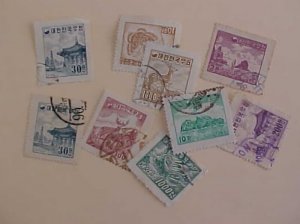 KOREA STAMPS #197/203E  USED 7  DIFF.  cat.$20.50