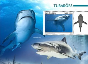 GUINEA BISSAU - 2023 - Sharks - Perf Souv Sheet - Mint Never Hinged